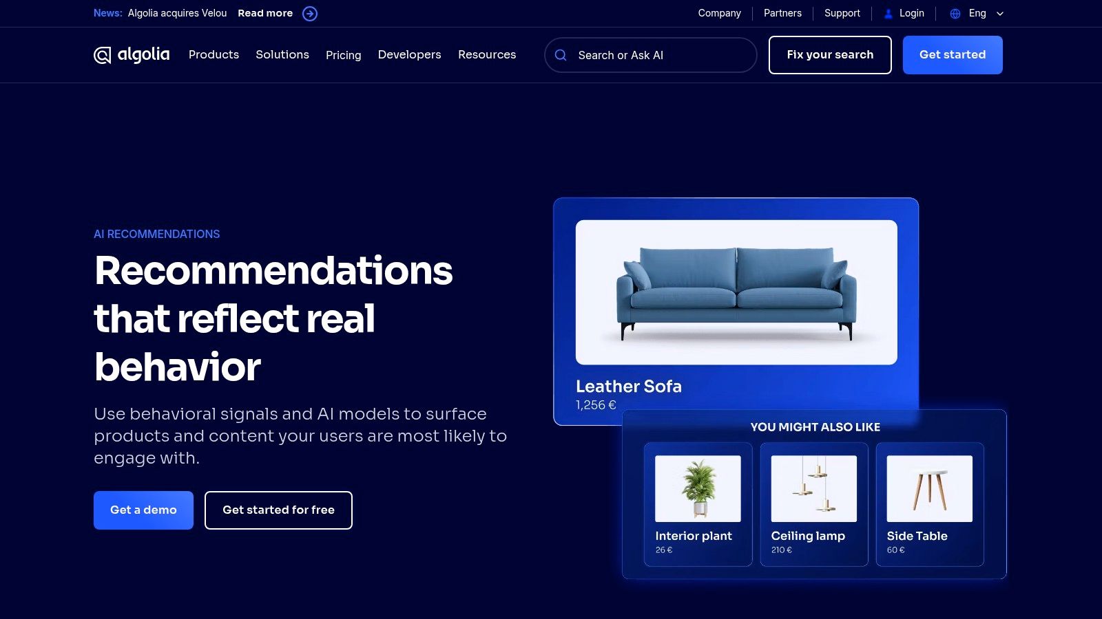 Algolia AI Personalization and Recommendations