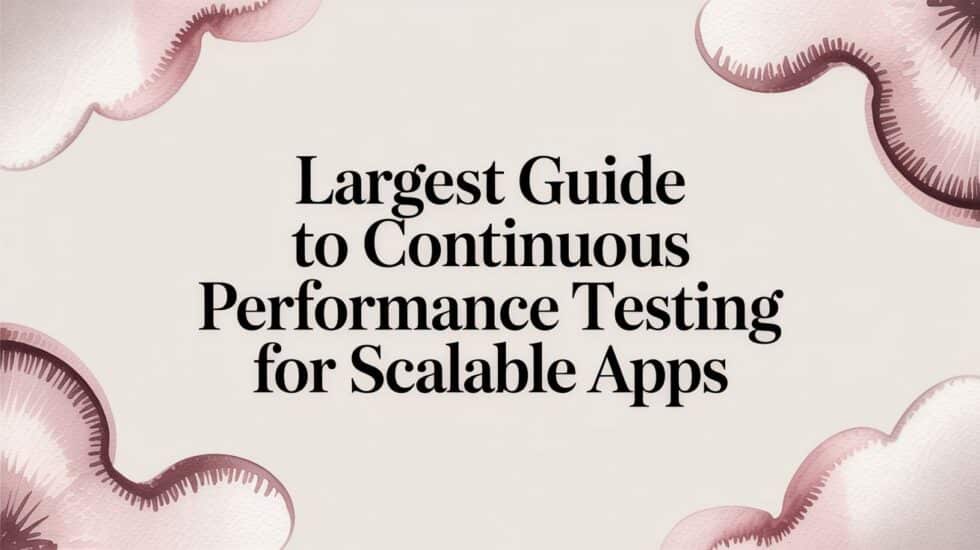 Largest guide to continuous performance testing for scalable apps