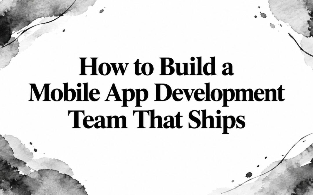 How to Build a Mobile App Development Team That Ships