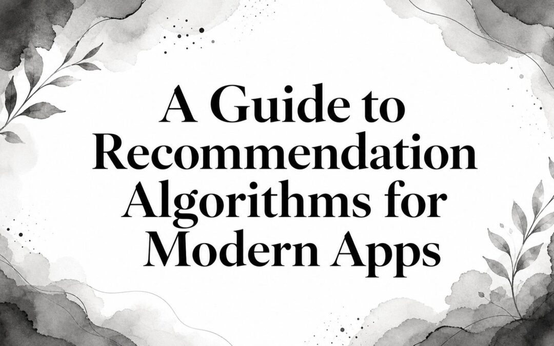 A Guide to Recommendation Algorithms for Modern Apps